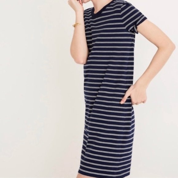 Madewell Tina Stripe T-Shirt Dress - Picture 2 of 4